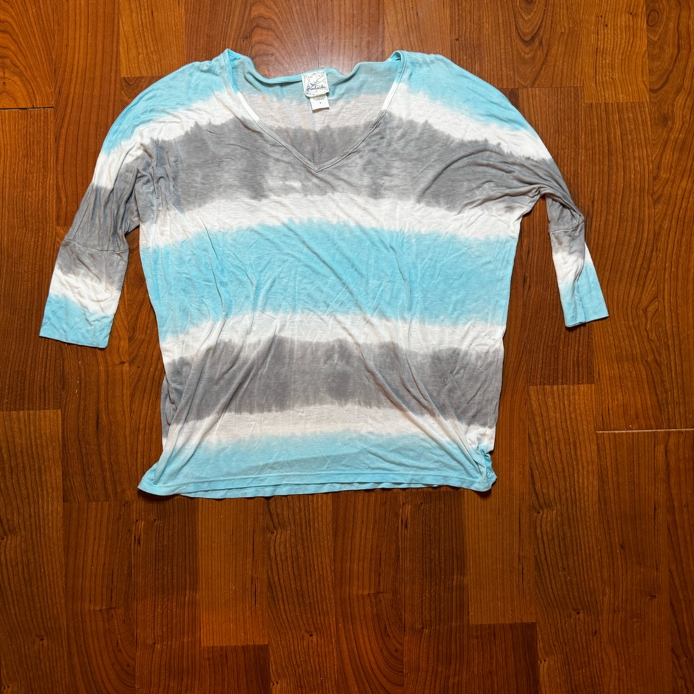 Tie Dye V Neck Half Sleeve Shirt